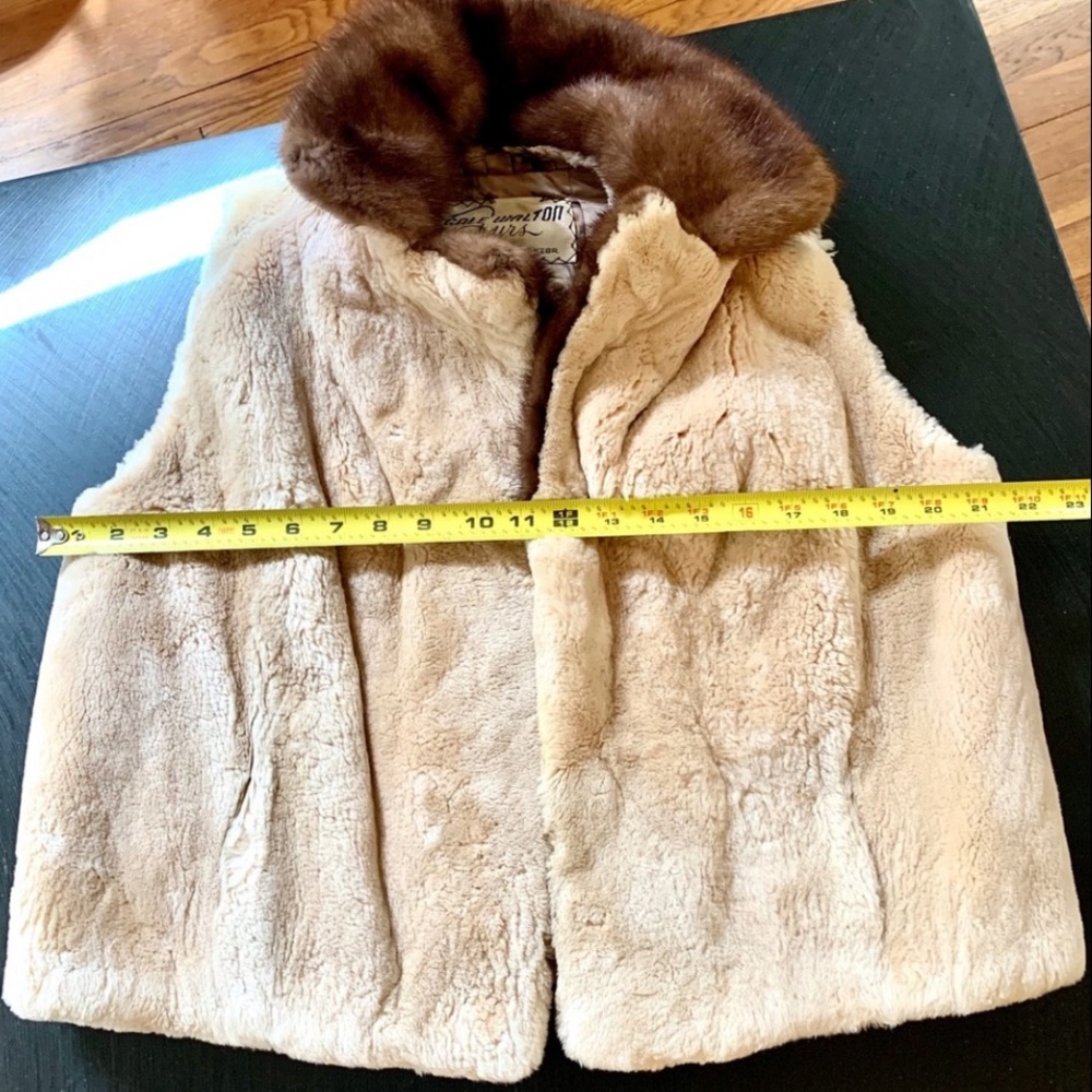Vintage Shearling Mink Collar Vest Medium